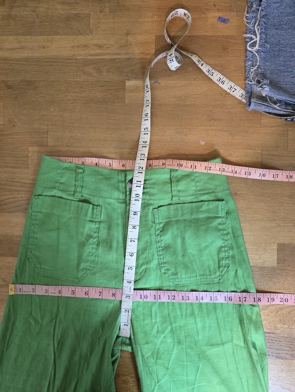 Maeve Colette Ramie Stretch High-Rise Wide-Leg Pants 2 Green - Picture 10 of 12